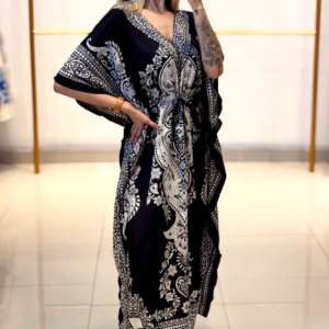 Kafta Longa Viscose Flor do Caribe