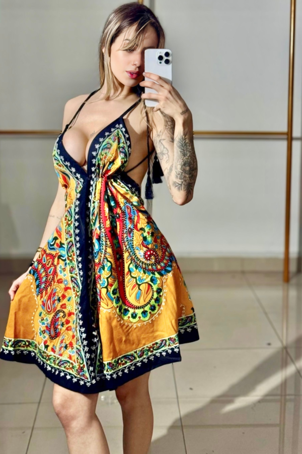Vestido Curto Costas Nuas Bordado - Image 4