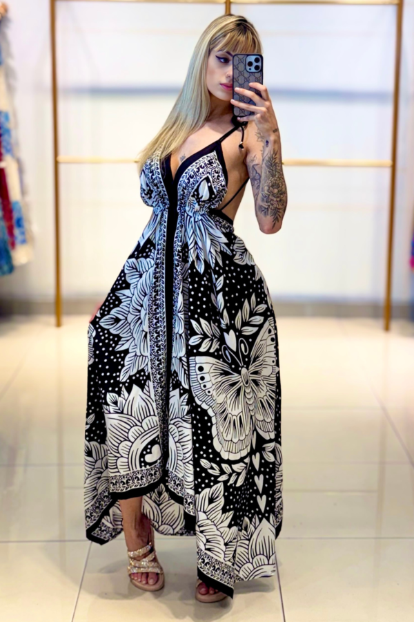 Vestido Dois Lenços Costas Nua - Image 4