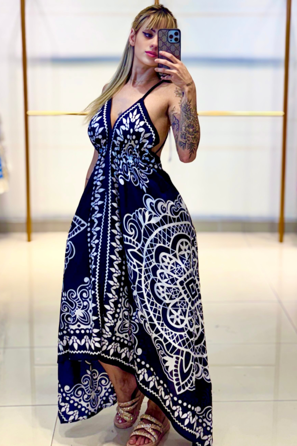 Vestido Dois Lenços Costas Nua - Image 2