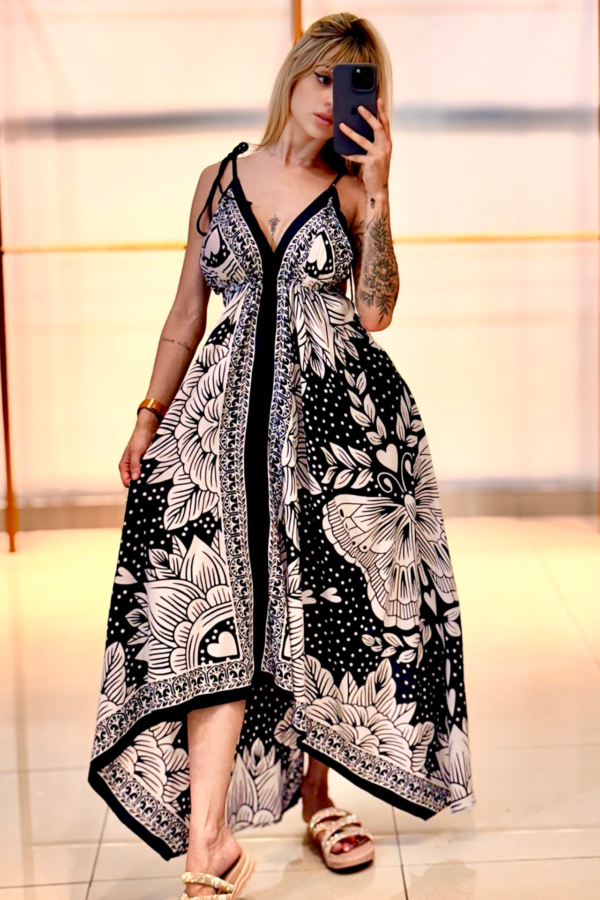 Vestido Dois Lenços Costas Nua - Image 9