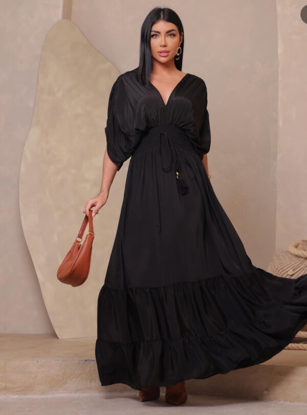 Vestido Seda Manga Bufante - Image 8
