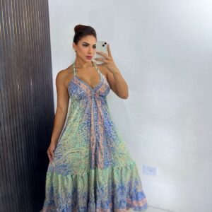 vestido seda costa nua estampas mix