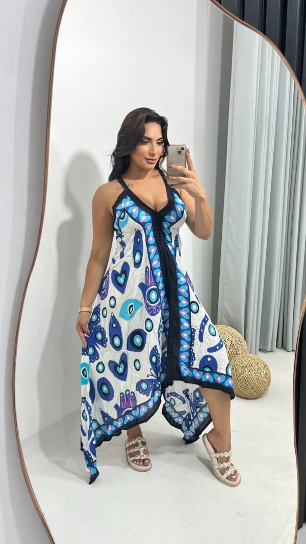 Vestido Olho Grego Costas Lastex - Image 5