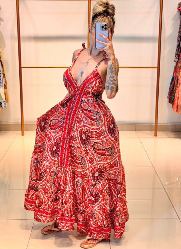vestido seda costa nua estampas mix - Image 5