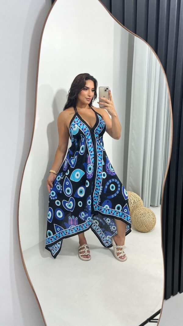 Vestido Olho Grego Costas Lastex - Image 6