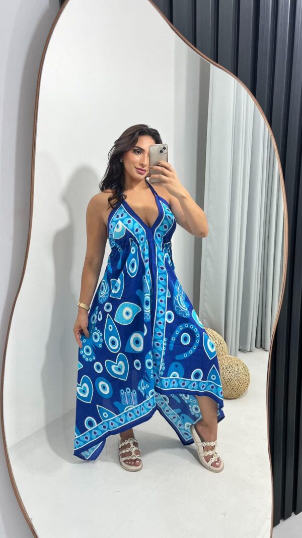 Vestido Olho Grego Costas Lastex - Image 7