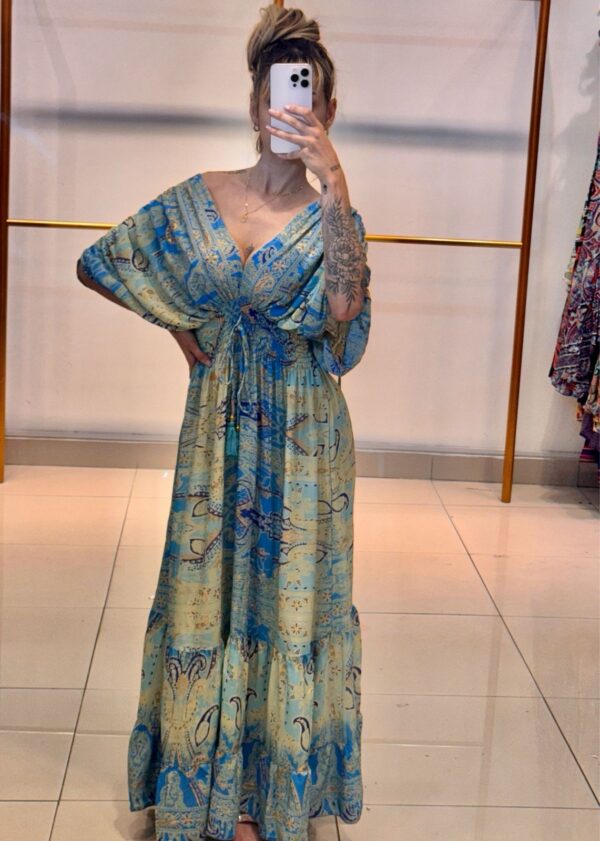 Vestido Seda Manga Bufante - Image 6