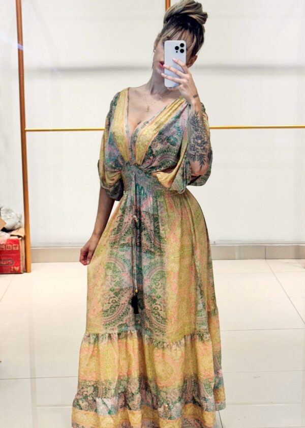 Vestido Seda Manga Bufante - Image 3