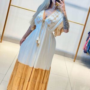 Vestido Longo Evasê Folha