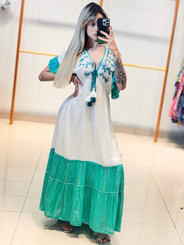 Vestido Longo Evasê Folha - Image 2