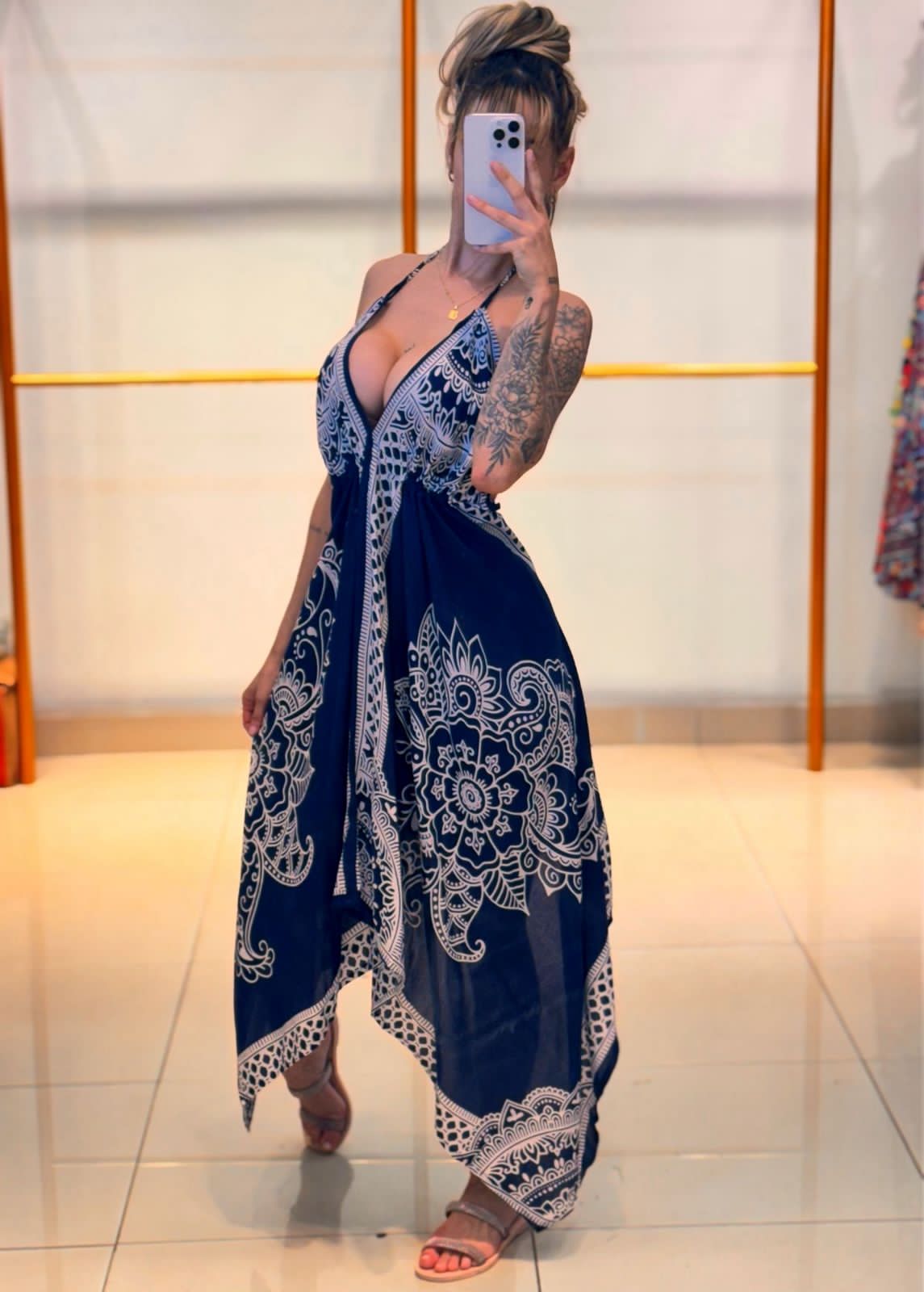 Vestido Dois Lenços Costas Nua