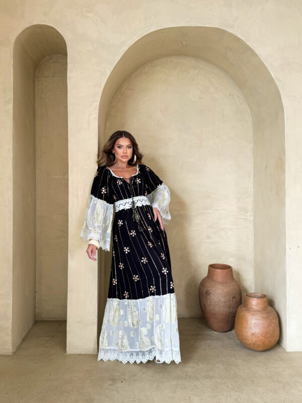 Vestido Boho com detalhes em Preto - Image 2
