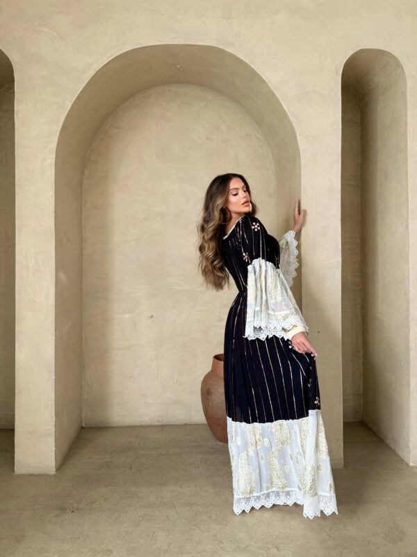 Vestido Boho com detalhes em Preto - Image 3