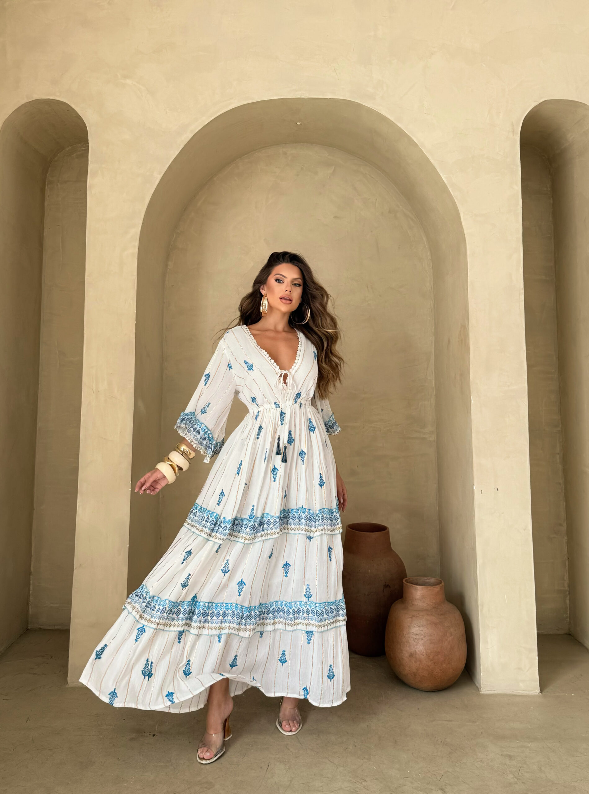 Vestido Longo - Super Luxo - Cordão no Busto