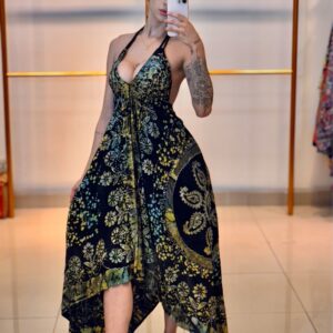 Vestido Costas Nua bordado