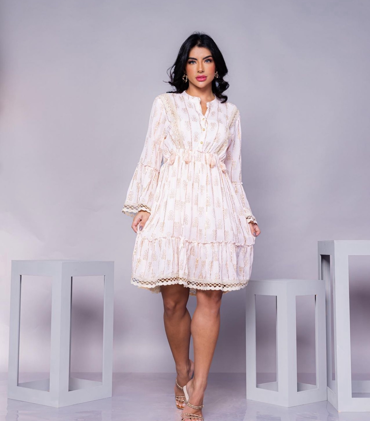 Vestido Curto Manga Longa