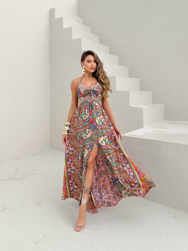 Vestido Seda longo- Estampas - Image 3