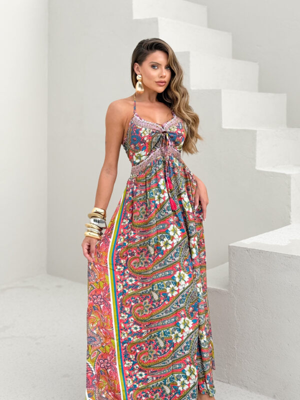Vestido Seda longo- Estampas