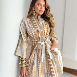Chemise Com Cinto Embutido