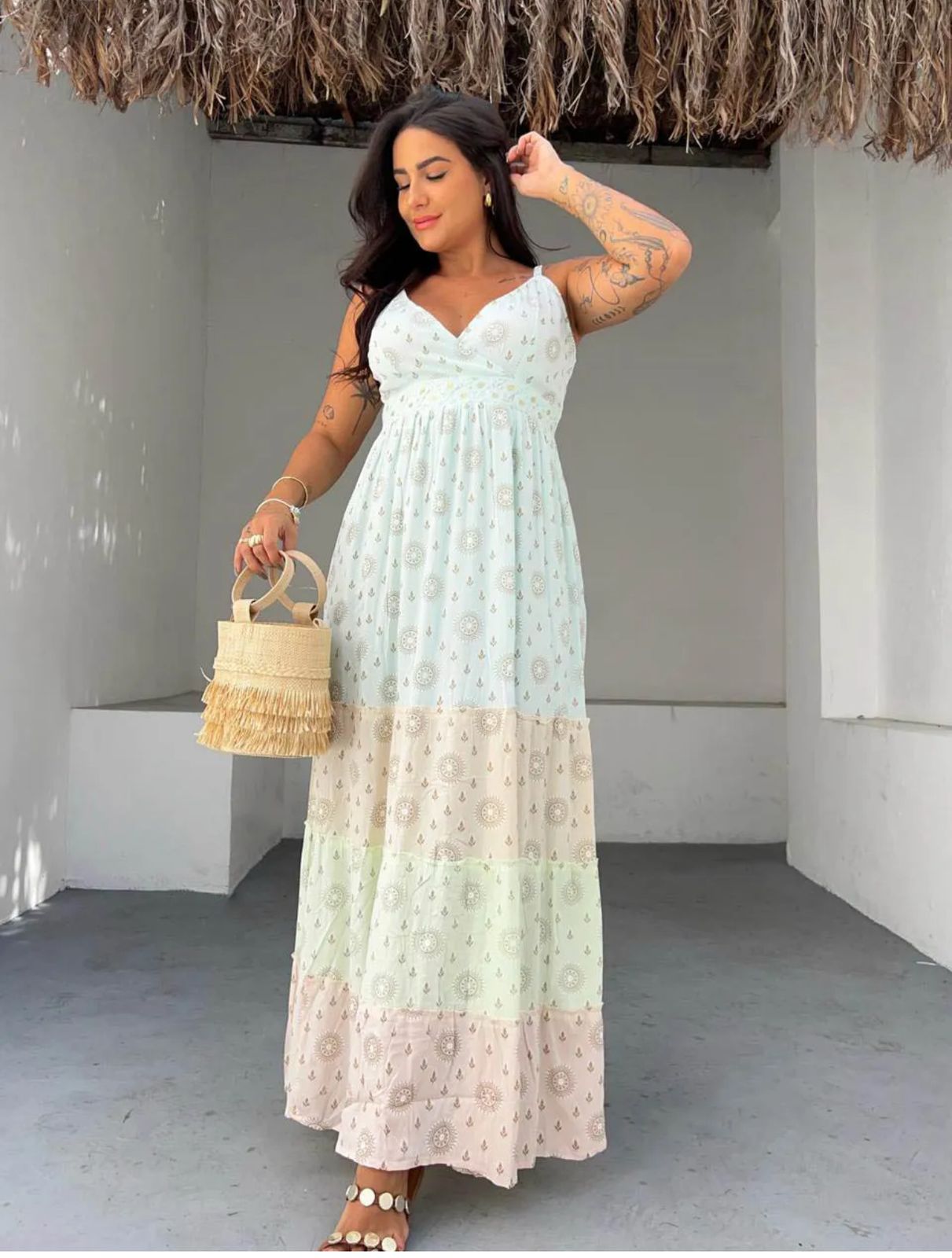 Vestido Boho - Alças Finas