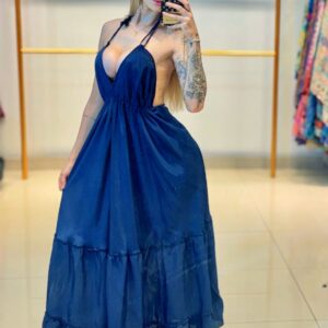 Vestido Costas Nua - Cores Lisas