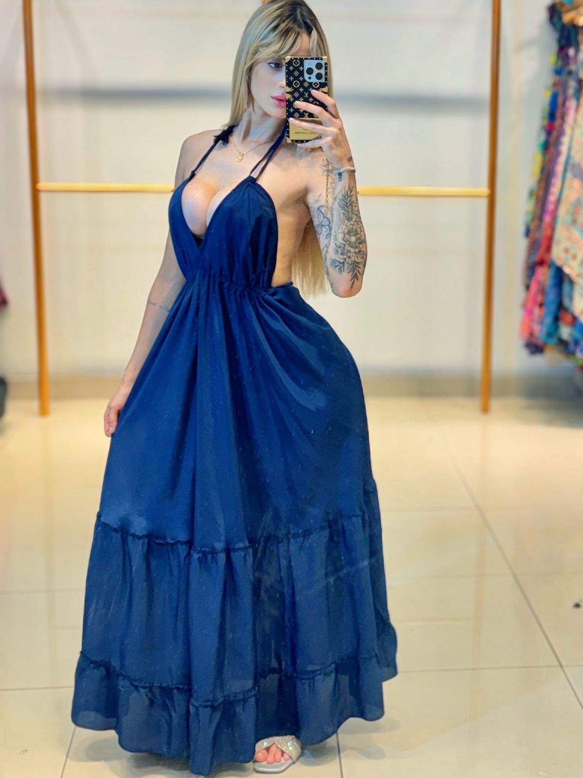 Vestido Costas Nua - Cores Lisas