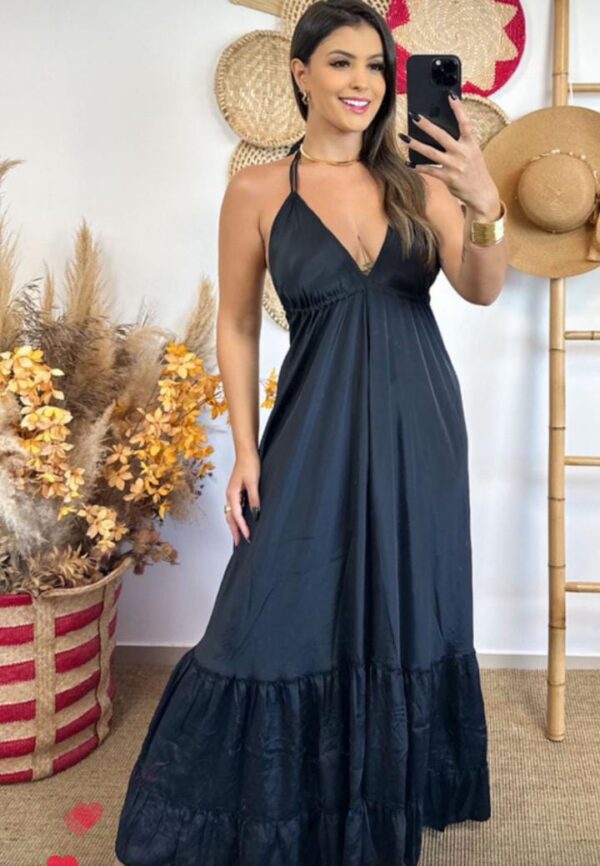 Vestido Costas Nua - Cores Lisas - Image 2